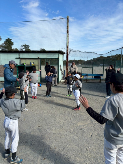 練習後のストレッチもしっかり